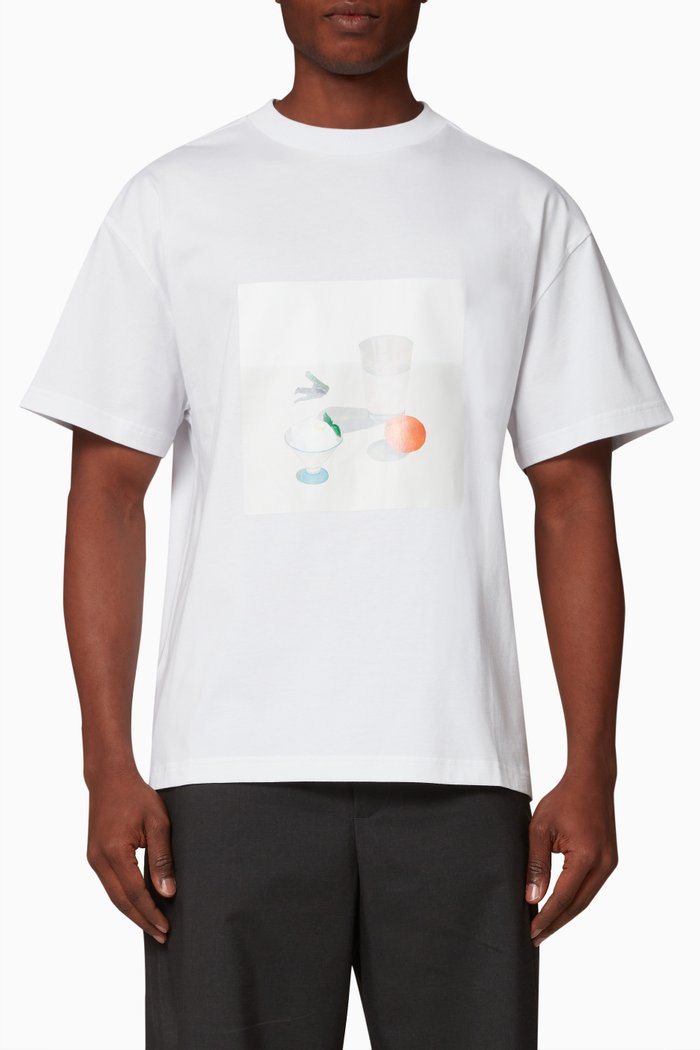Le T-shirt Tableau in Cotton Jersey, White