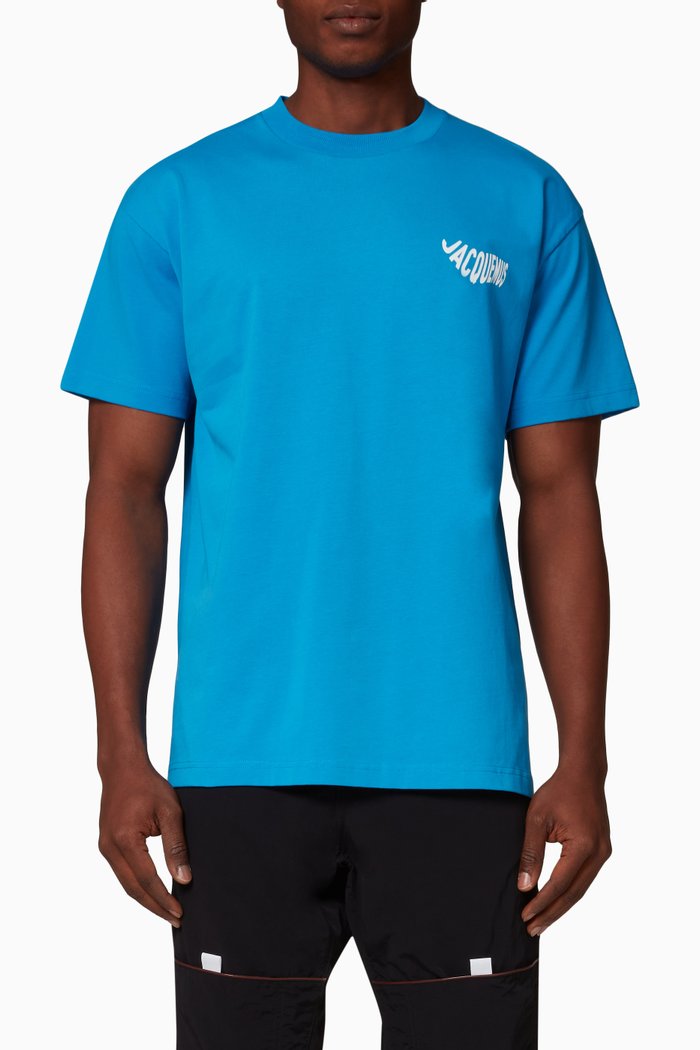 

Le T-shirt Vague in Cotton Jersey, Blue