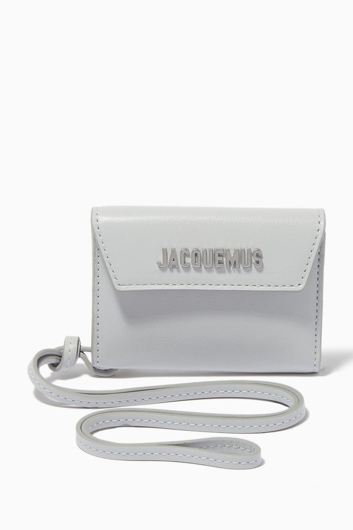 

Le Porte Lanyard in Leather, Grey