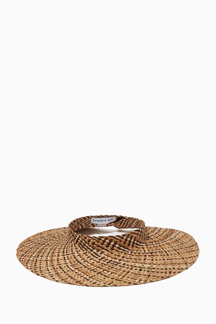 

Hannah Visor Hat in Woven Straw, Brown