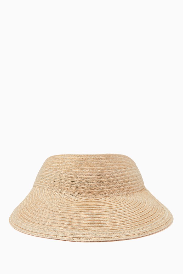 Ricky Scarf Visor Hat in Straw, Neutral