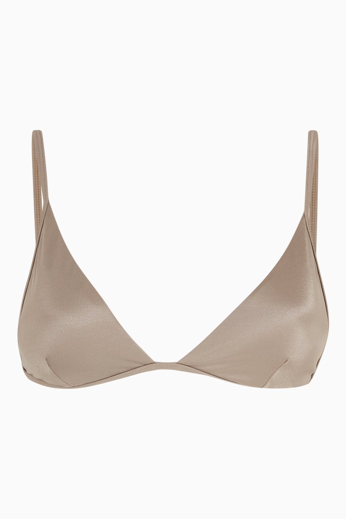 

Shine Perfect Fit Bikini Top in Stretch Nylon, Grey