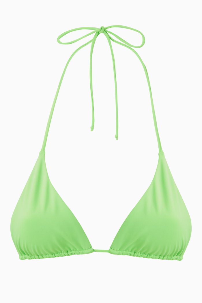 

Tiny Ties Bikini Top in Matte Nylon, Green