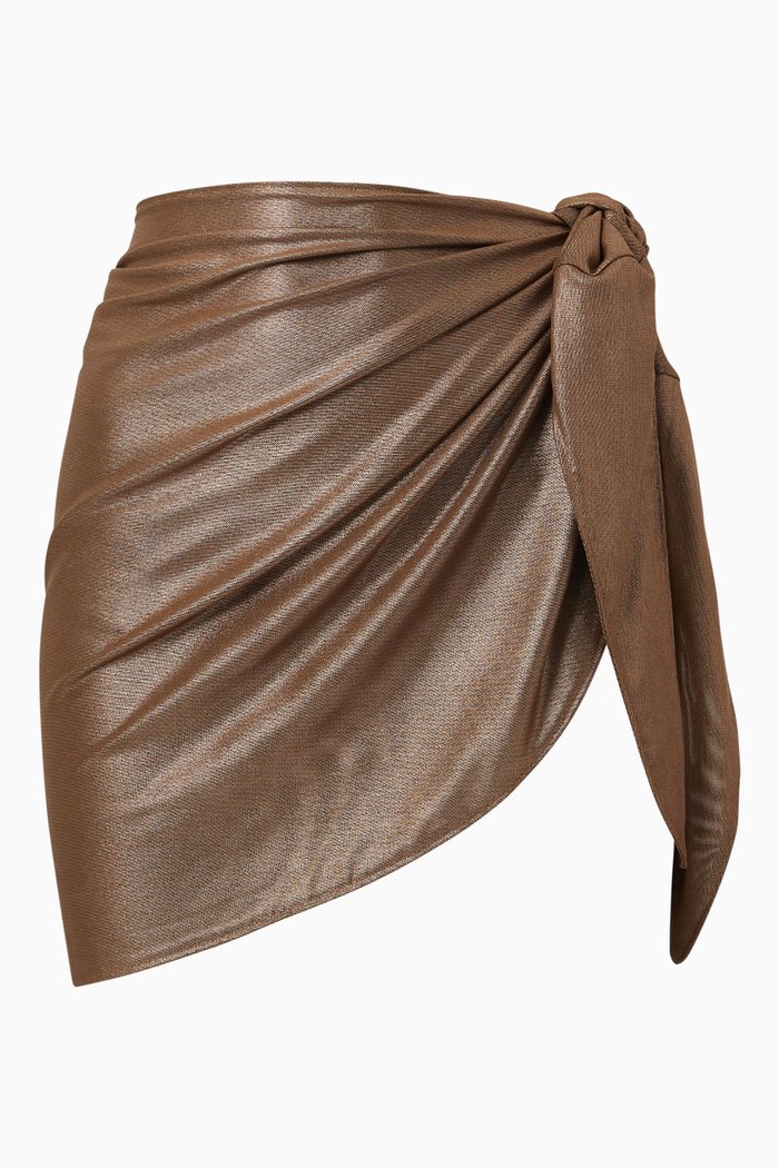 

Leg Daze Sarong in Foil Nylon, Brown