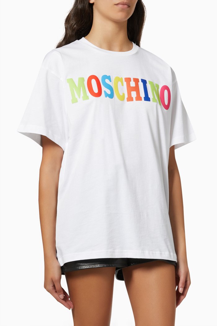 

Embossed Rainbow Logo T-shirt in Cotton, White