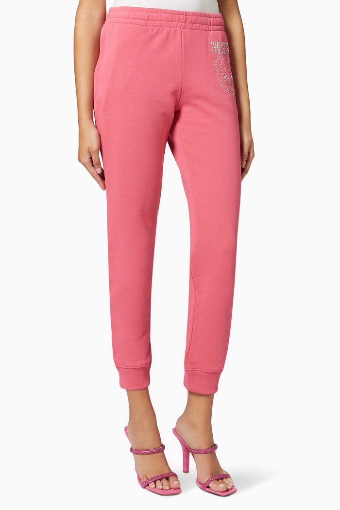 

Crystal Teddy Joggers in Organic Cotton Fleece, Pink