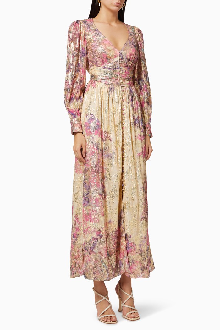

Leah Long Dress in Georgette, Pink