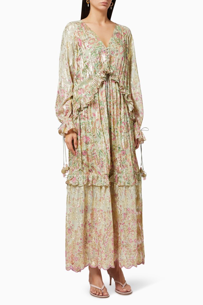 

Nina Tiered Kaftan, Green