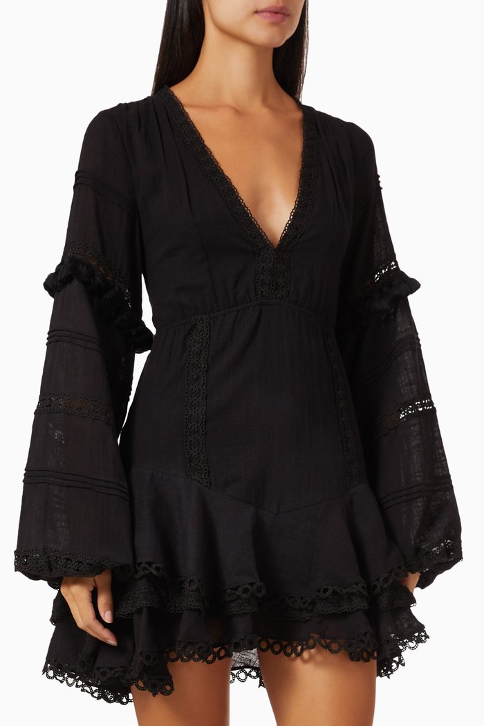 

Ruby Mini Dress in Cotton, Black
