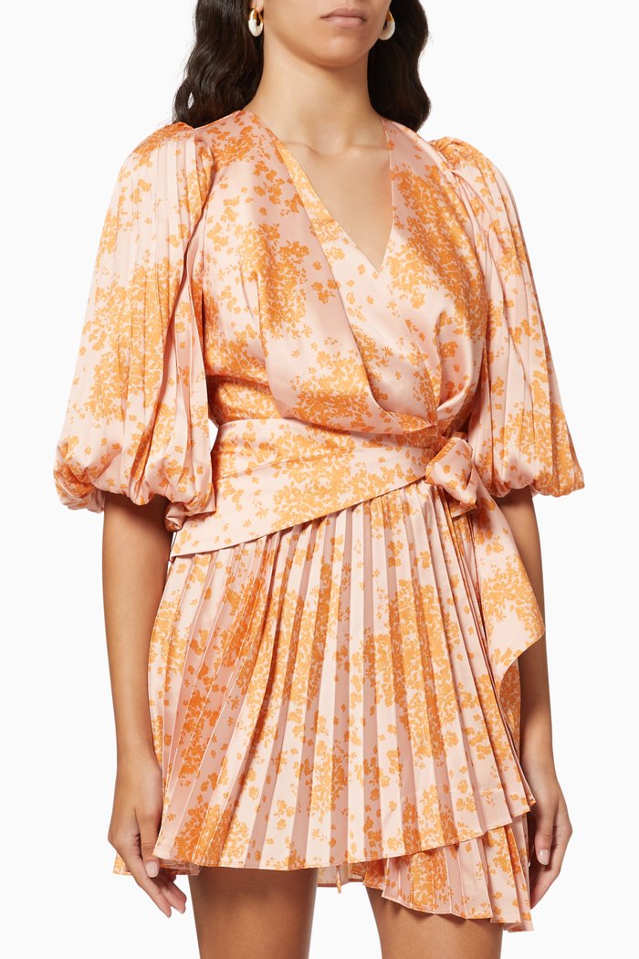 Harlem Pleated Dress, Orange