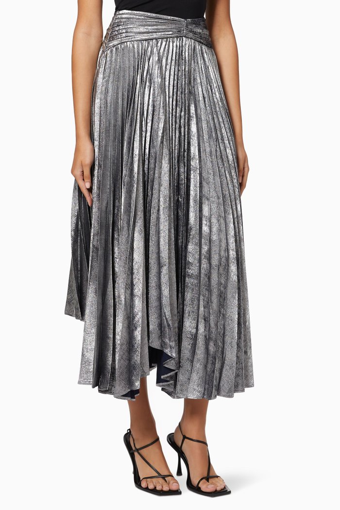 Preston Pleated Skirt, Grey