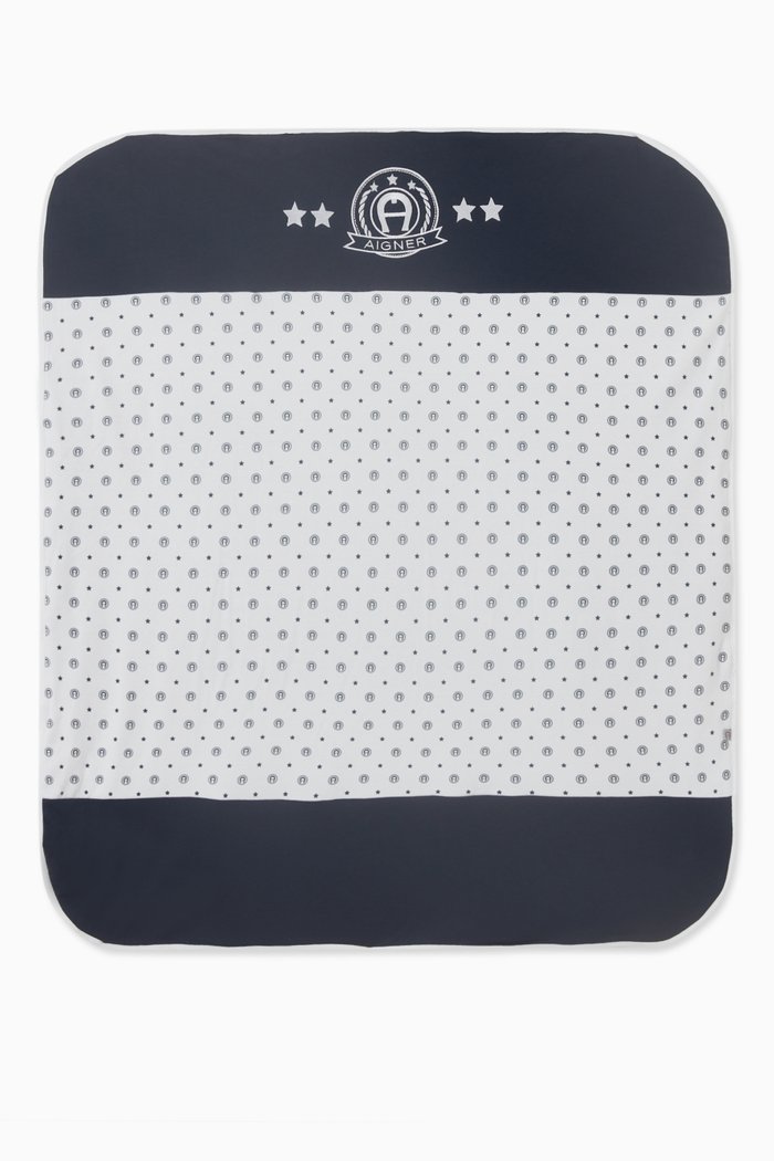 Logo Blanket in Cotton, White