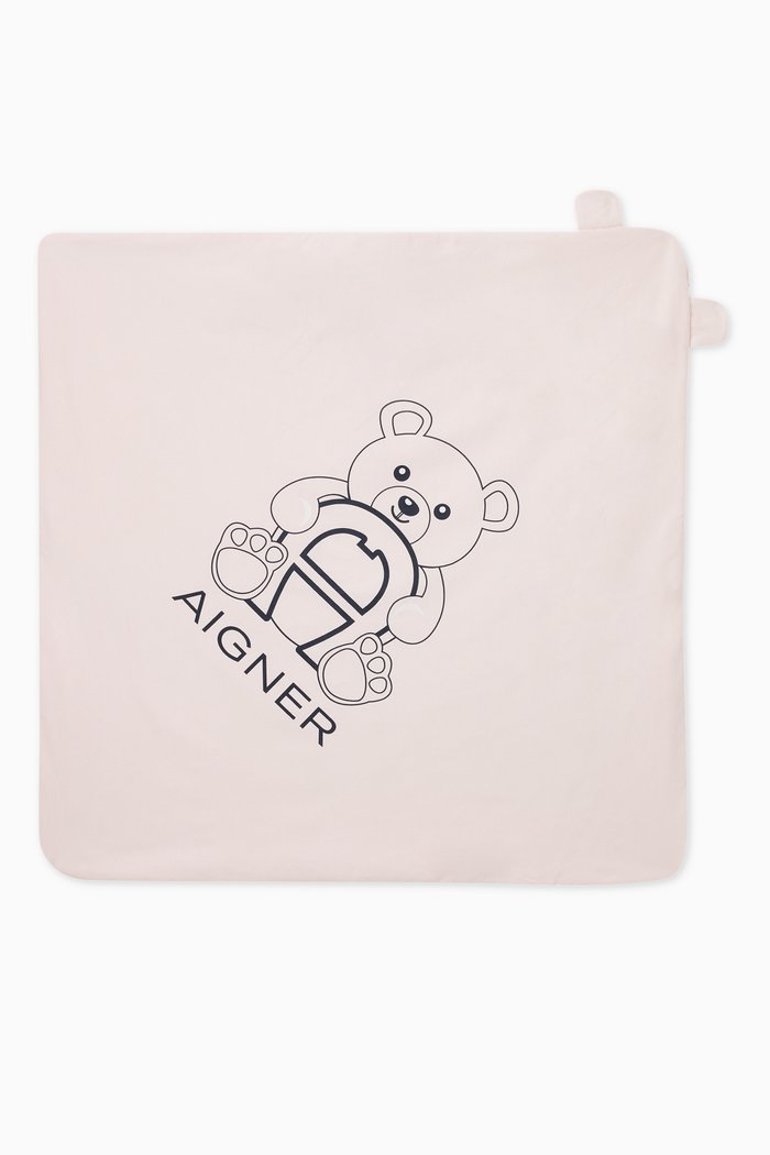 

Teddy Logo Blanket in Cotton, Pink