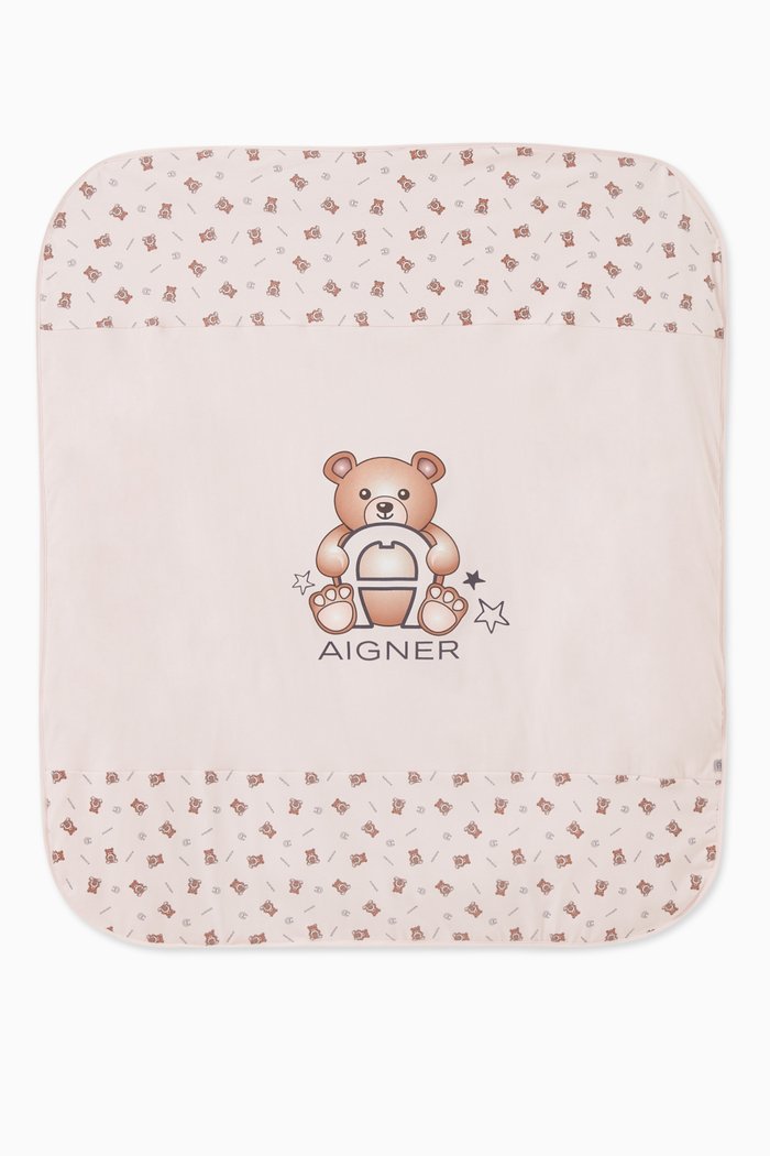 

Teddy Logo Blanket in Cotton, Pink