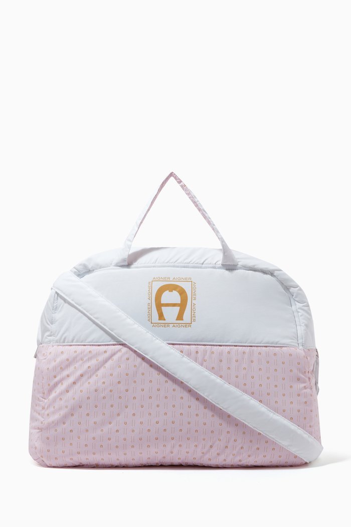 

Logo Diaper Bag in Nylon, Pink