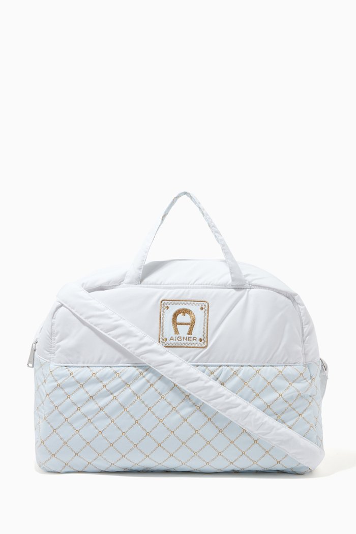 

Logo Patch Diaper Bag in Nylon, Blue