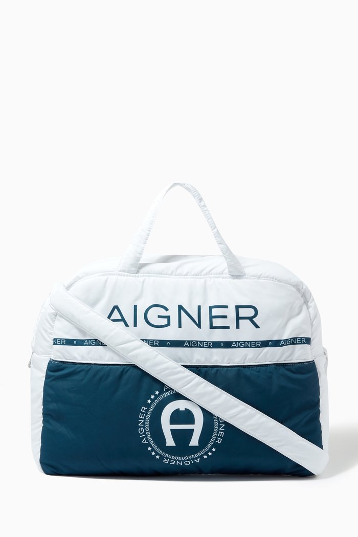 

Logo Diaper Bag, White