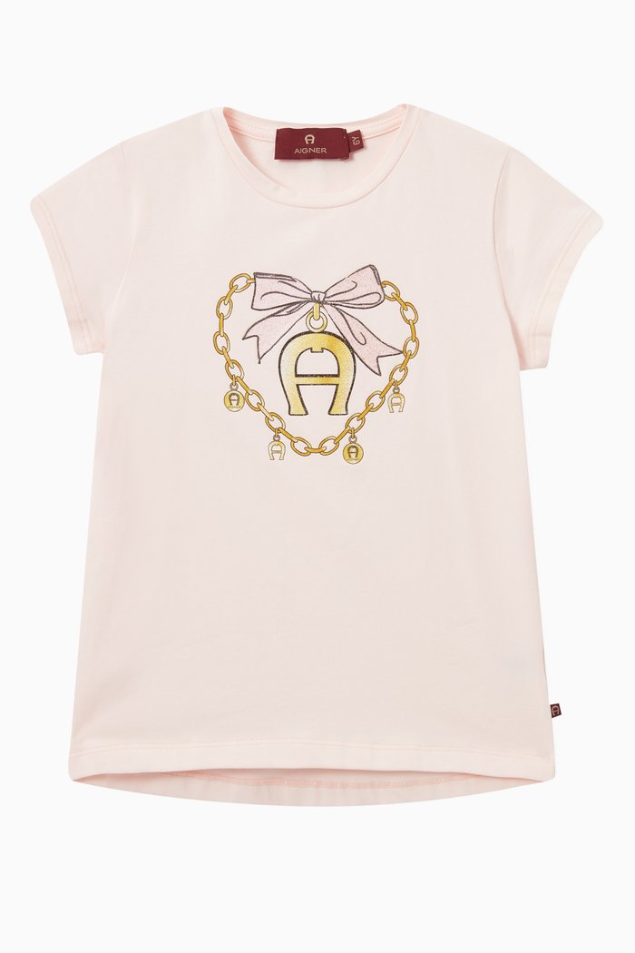 

Logo Graphic T-shirt in Jersey, Pink