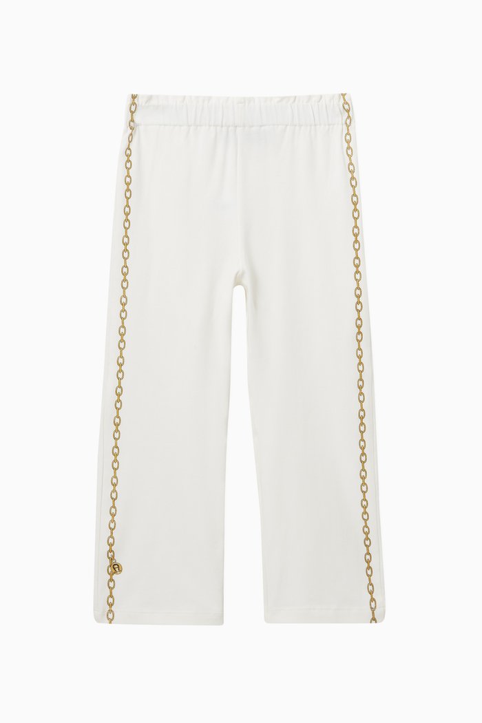 

Logo Chain Pants in Cotton, White