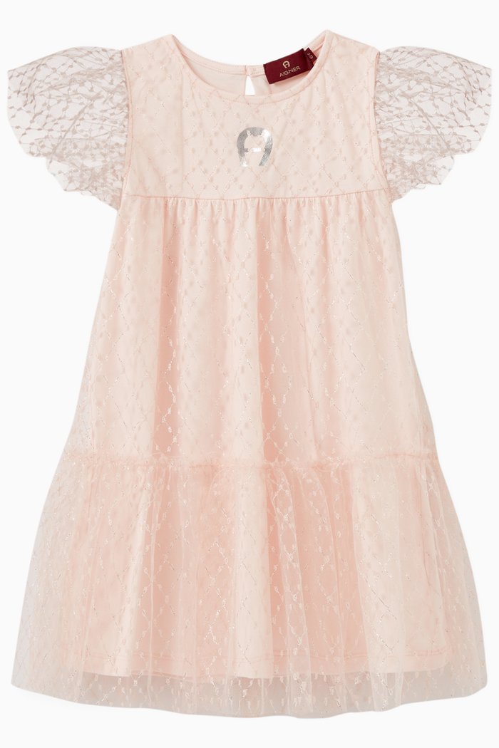 

Logo Dress in Tulle, Pink