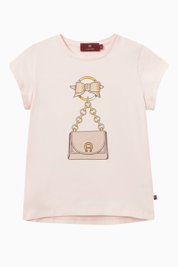 

Logo Graphic T-shirt in Jersey, Pink