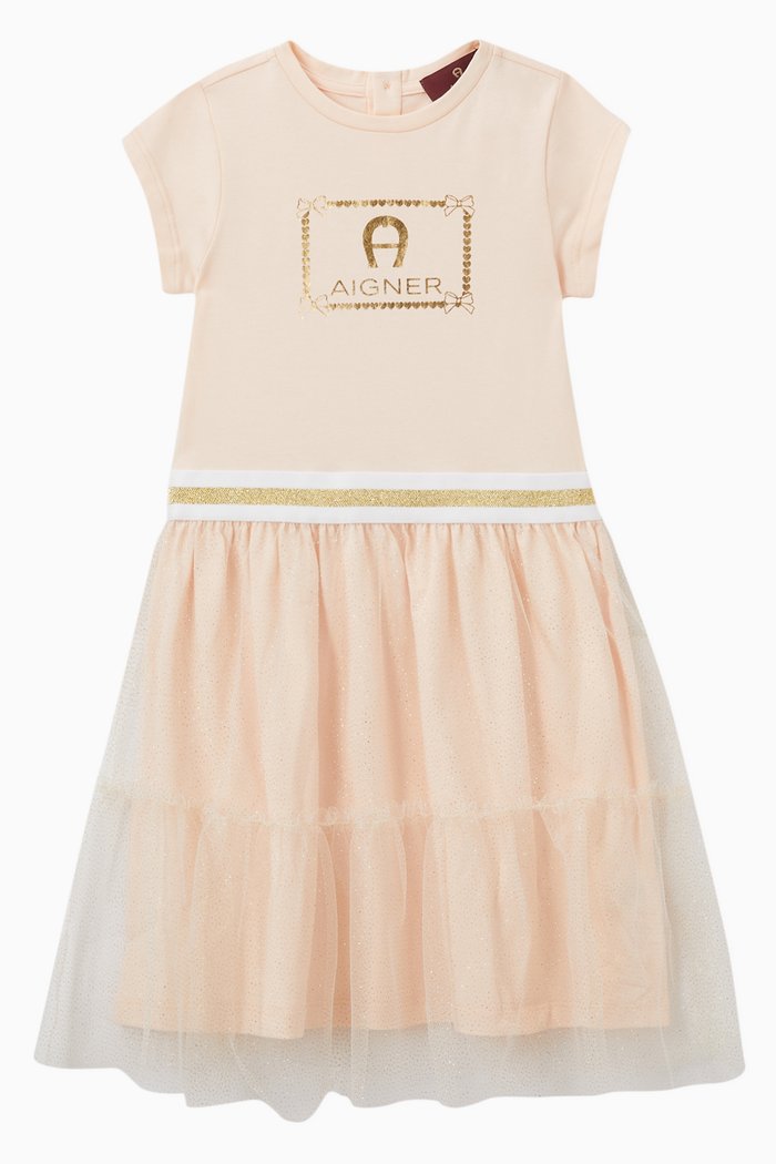 

Logo Dress in Cotton, Neutral