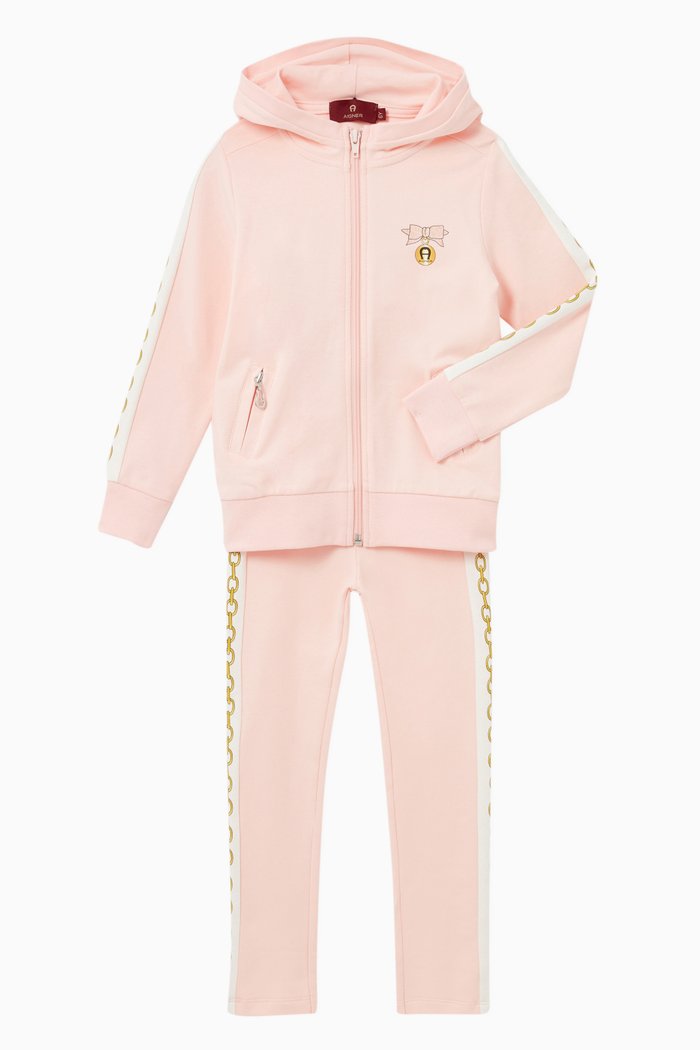 

Logo Tracksuit in Cotton Jersey, Pink