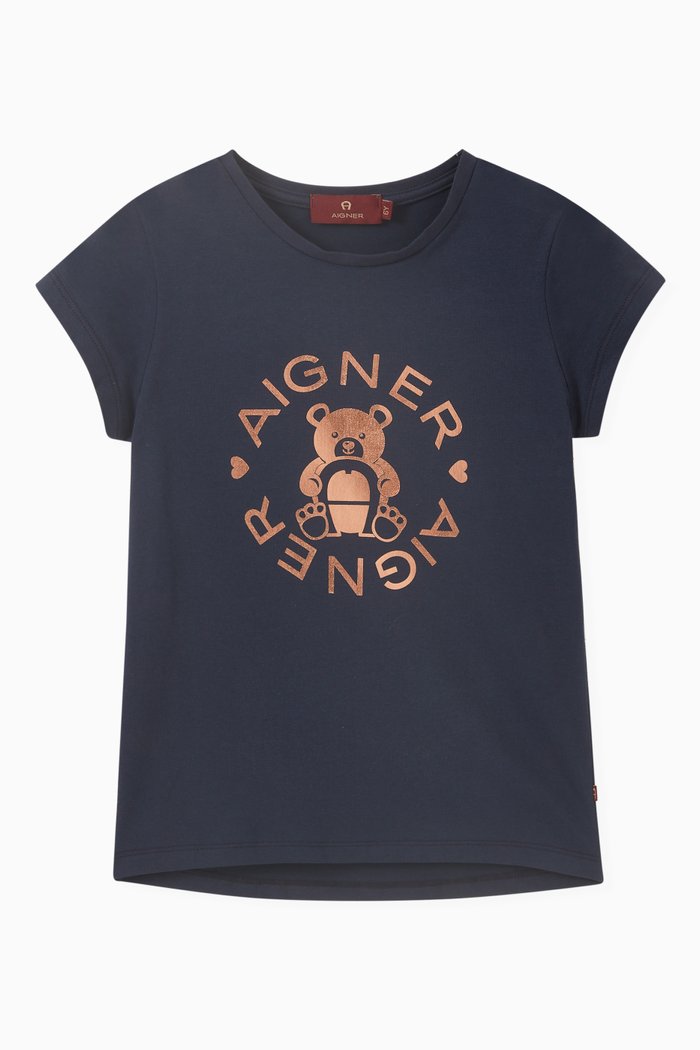

Teddy Logo T-shirt in Cotton, Blue
