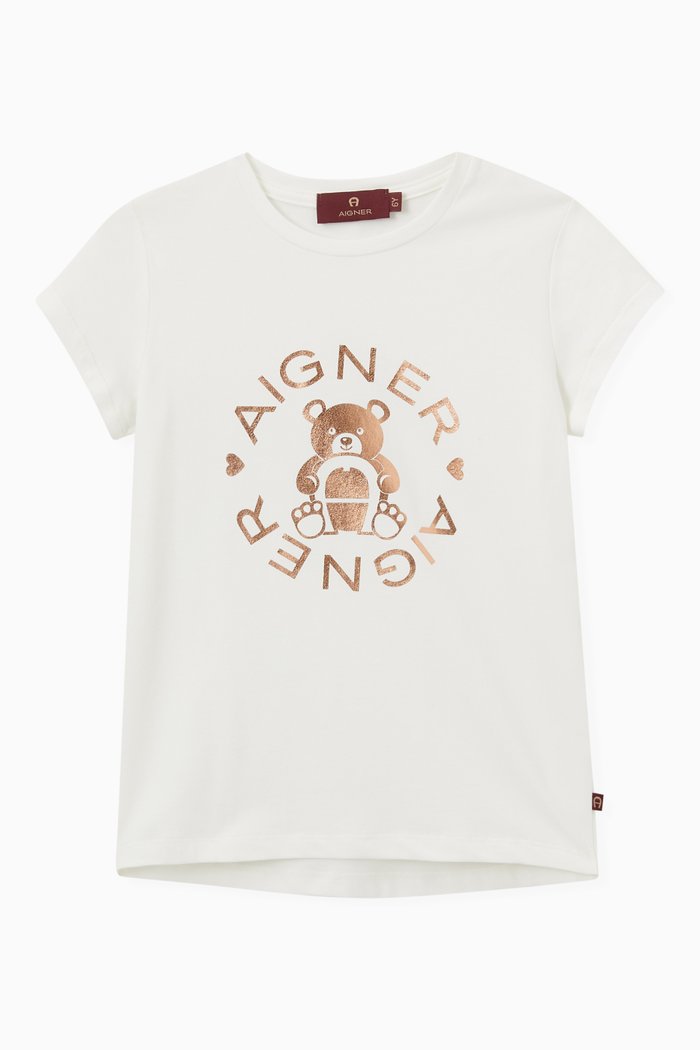

Teddy Logo T-shirt in Cotton, White