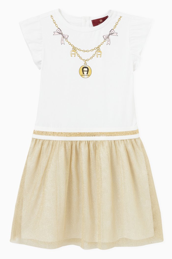 

Logo Graphic Dress in Cotton, Multicolour