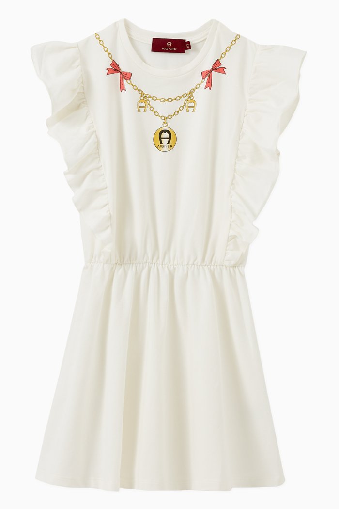 

Logo Graphic Dress in Cotton, White