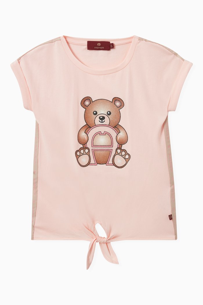 

Logo Teddy Bear T-shirt in Jersey, Pink