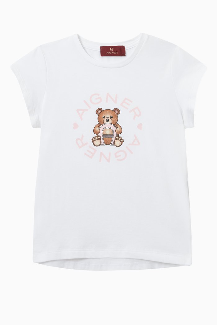 

Logo Teddy Bear T-shirt in Jersey, White