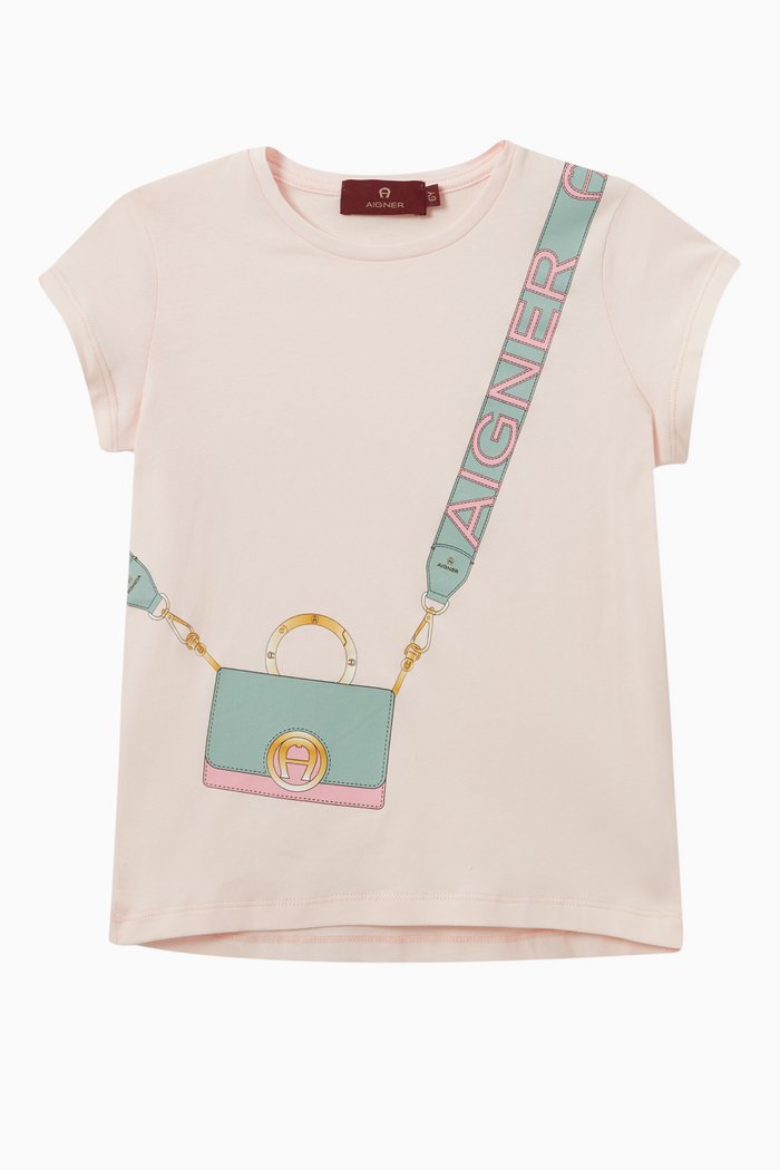 

Logo Graphic T-shirt in Jersey, Pink