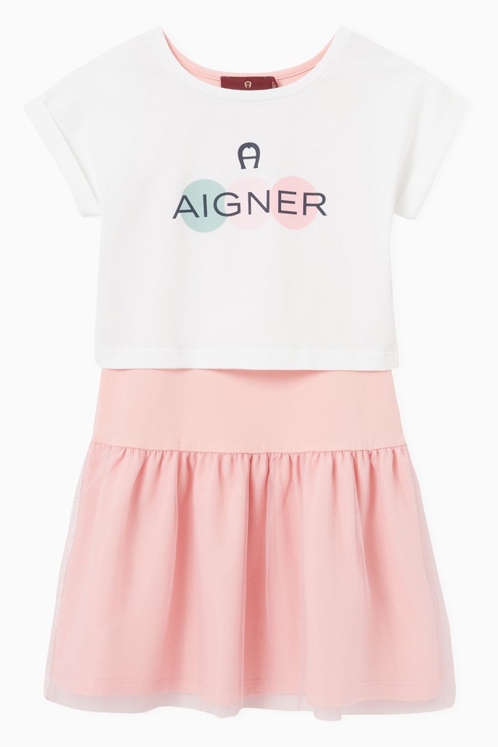 

Logo Graphic T-shirt & Dress Set in Cotton, Multicolour