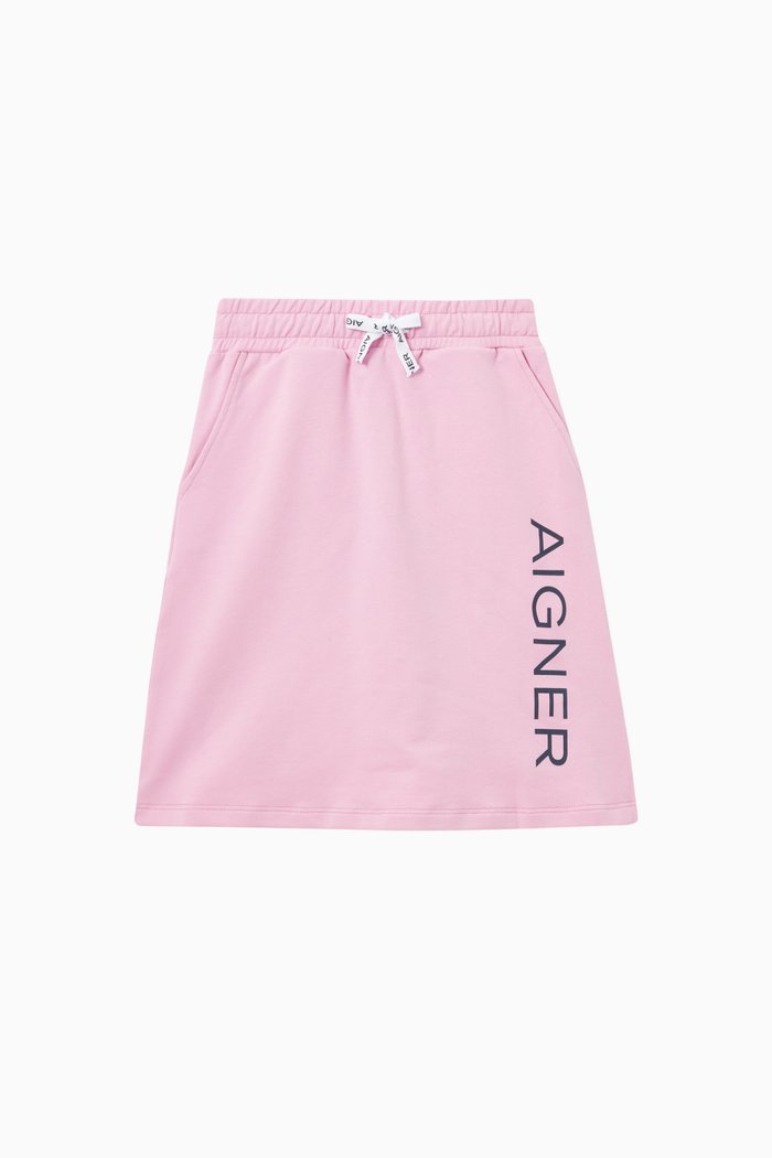 

Logo Skirt in Cotton, Pink