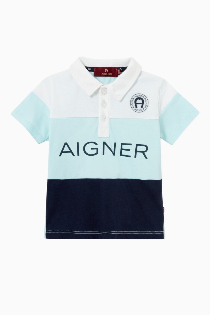 

Colour-block Logo Polo Shirt in Cotton, Multicolour