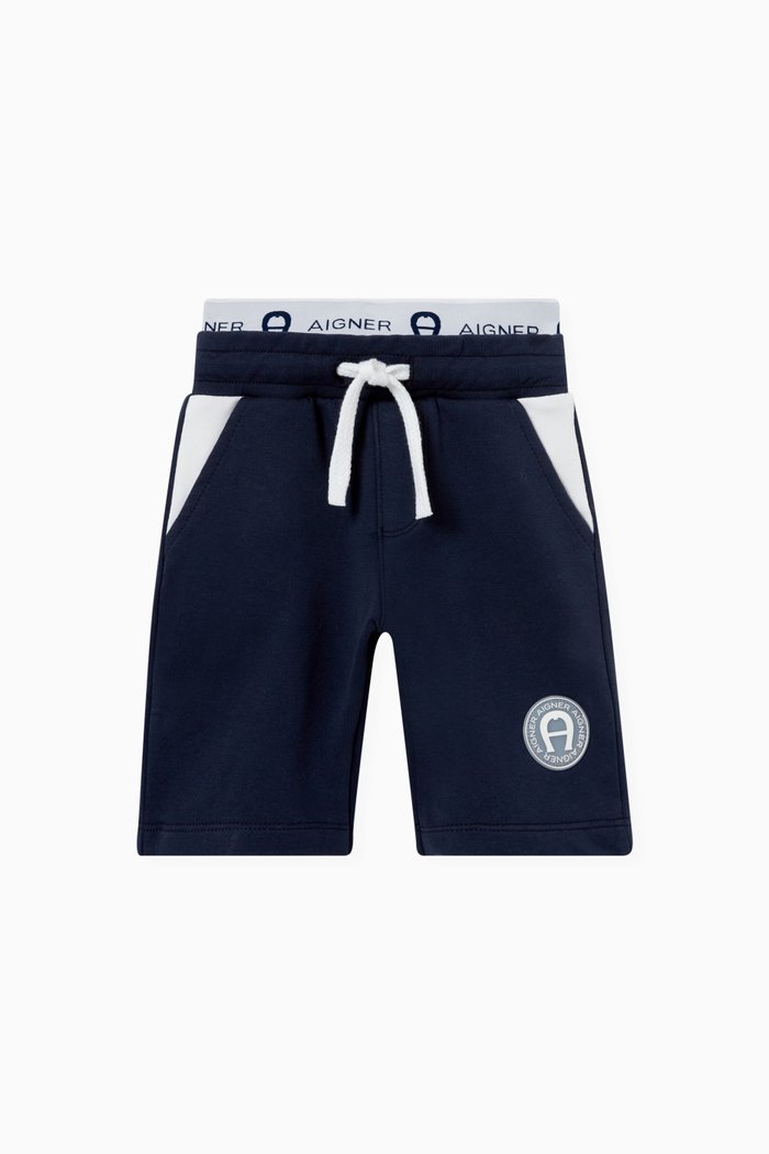 

Logo Waist Shorts in Cotton, Blue