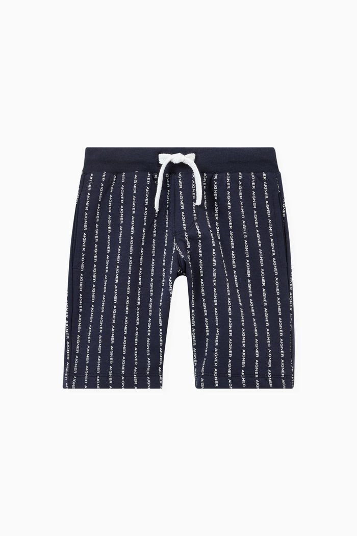 

Logo Stripe Shorts in Cotton, Blue