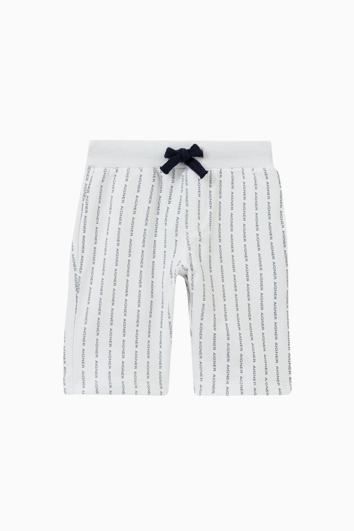 

Logo Stripe Shorts in Cotton, White