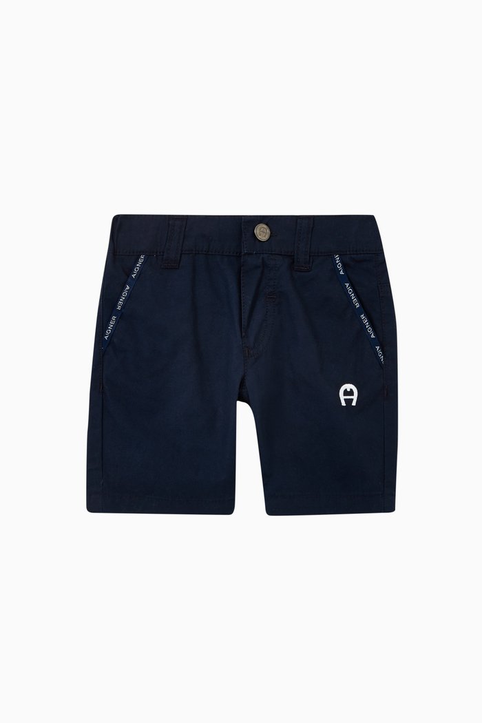 

Logo Chino Shorts in Cotton Twill, Blue