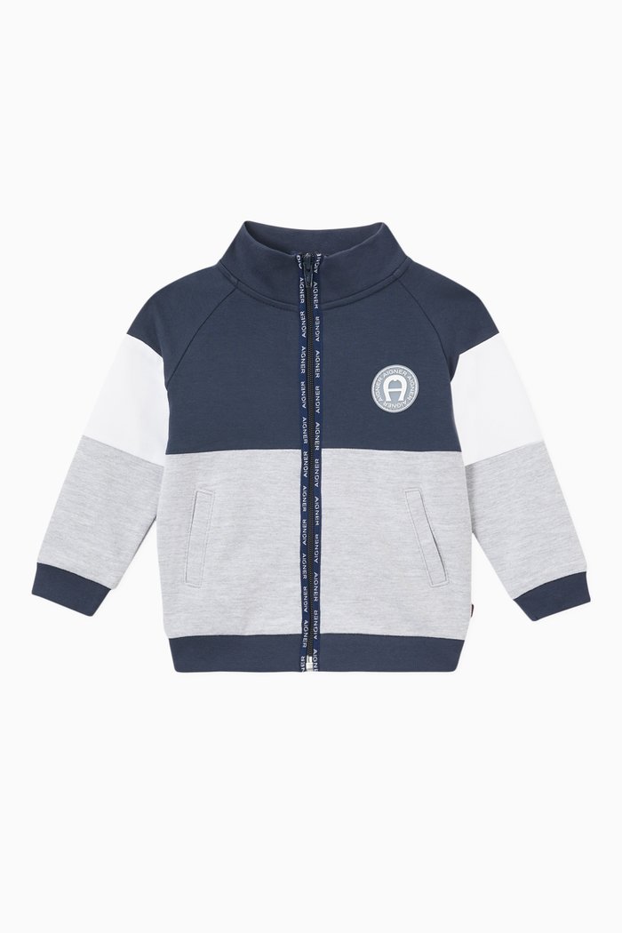 

Logo Badge Sweatshirt in Cotton Jersey, Grey