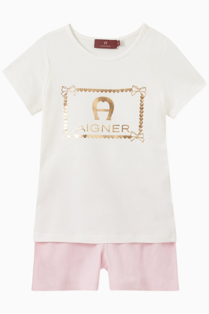 

Logo T-shirt & Shorts Set in Jersey, Multicolour