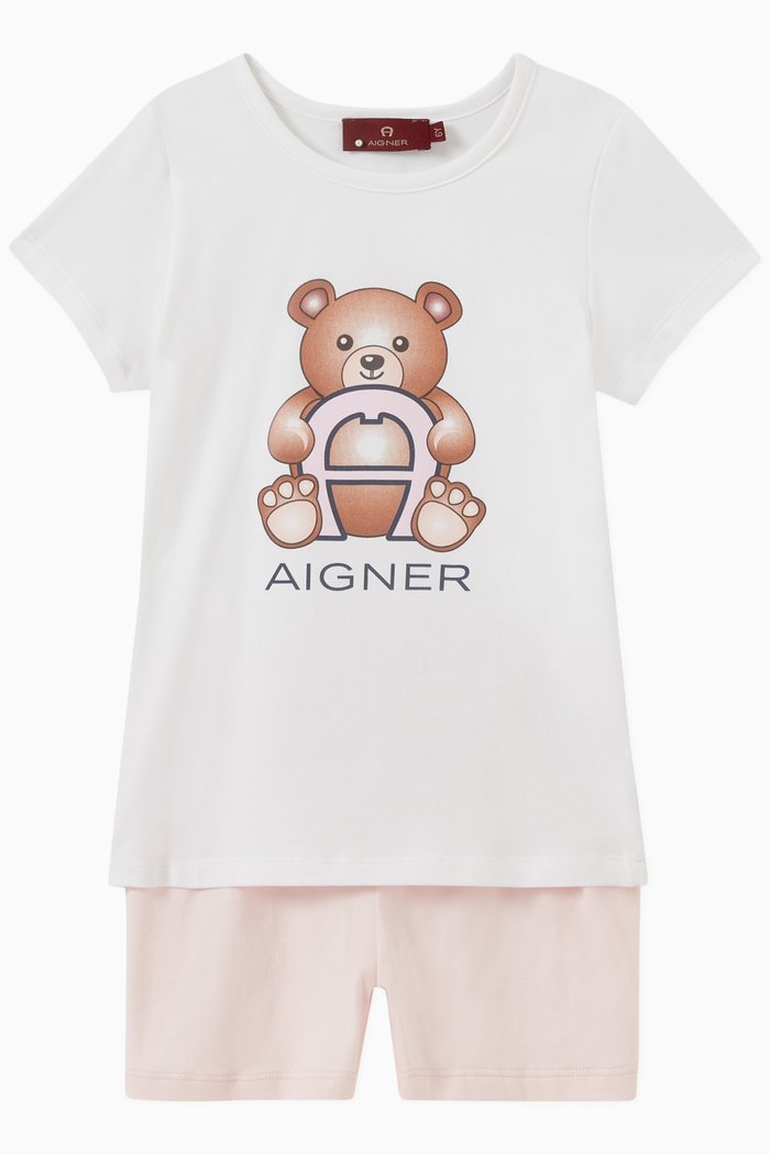

Teddy Logo T-shirt & Shorts Set in Jersey, Multicolour