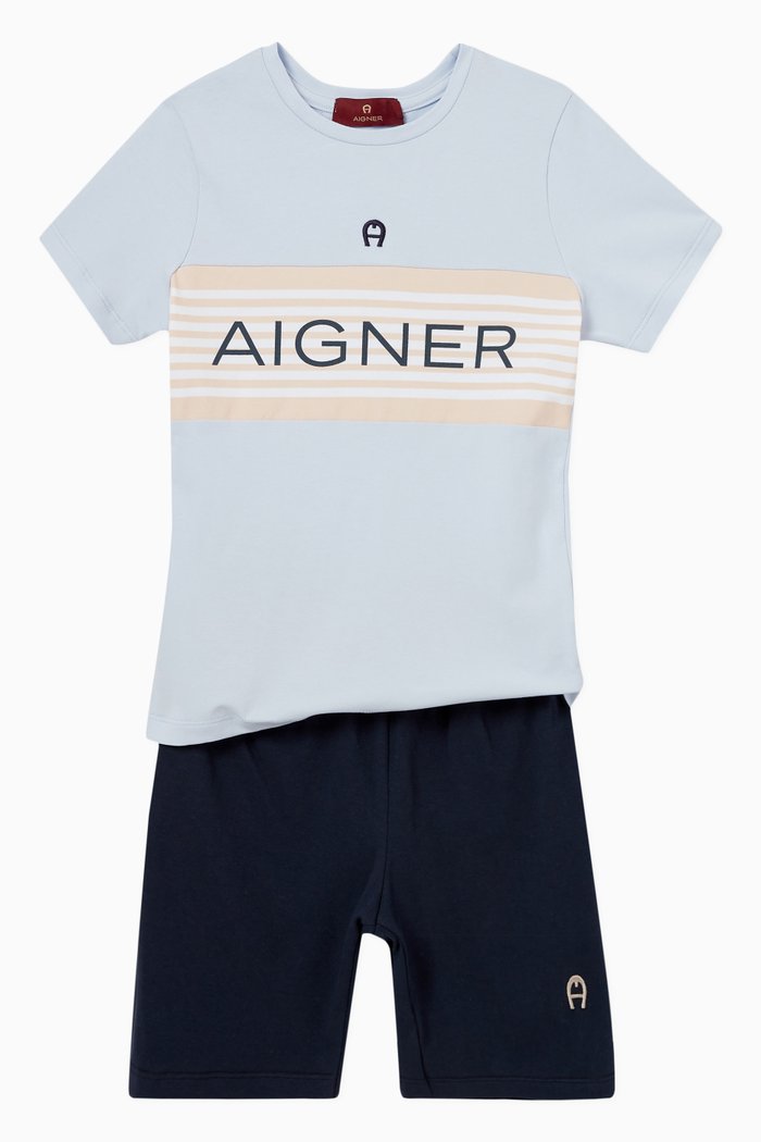 

Logo T-shirt & Shorts Set in Jersey, Multicolour