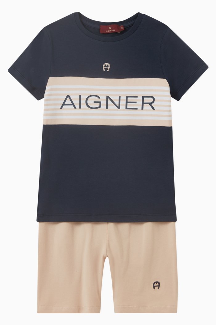 

Logo T-shirt & Shorts Set in Jersey, Multicolour