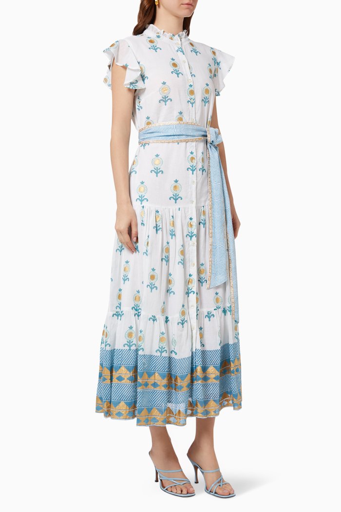 Maxi Shirt Dress in Cotton, White