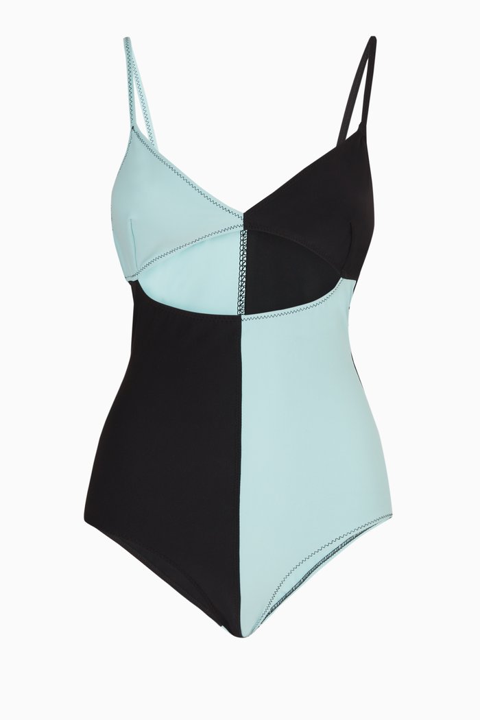 

Kimmie Colour-block Cut-out One Piece Swimsuit, Blue