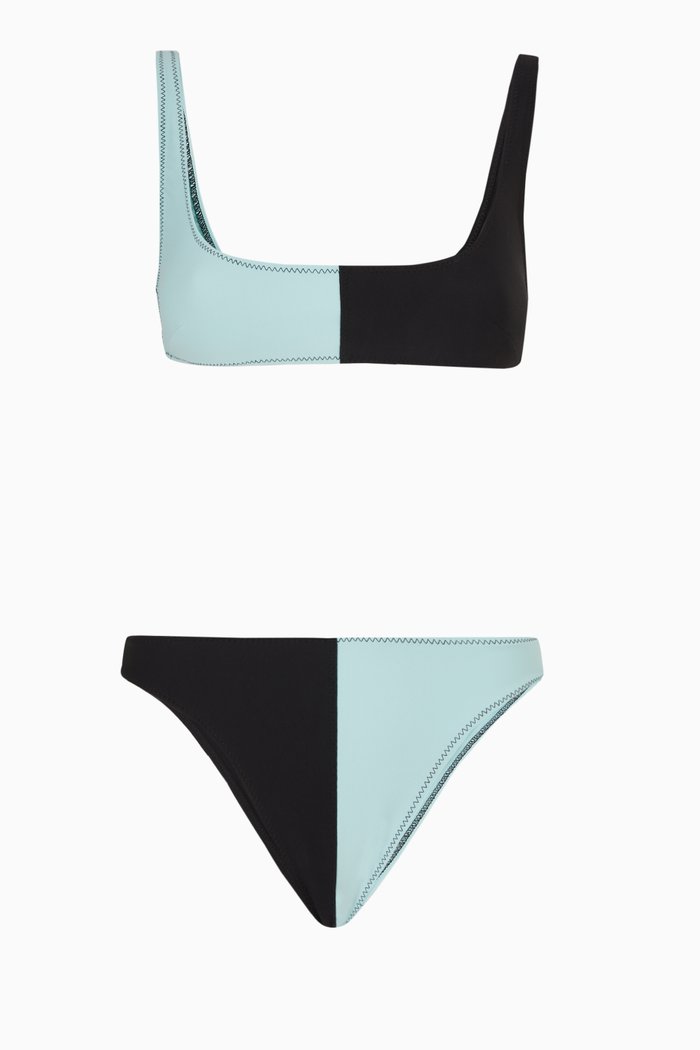 Anna Rib Knit Bikini, Blue