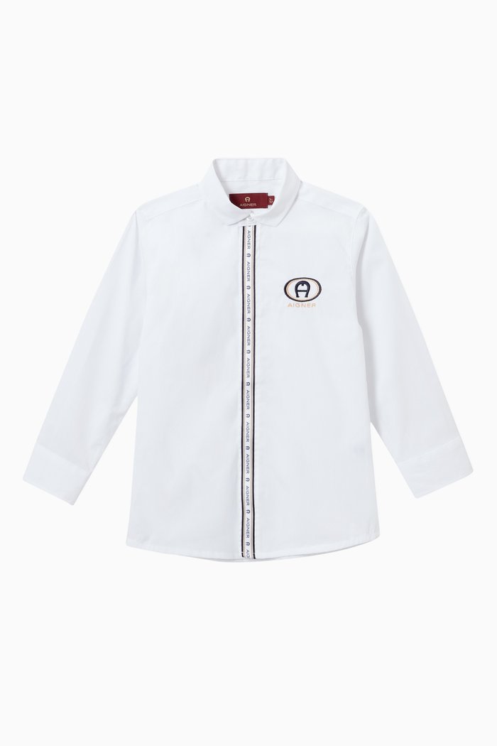 

Logo Shirt in Poplin, White